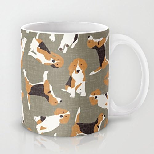 HURKI 11-Ounce beagle scatter stone Ceramic Coffee Mugs