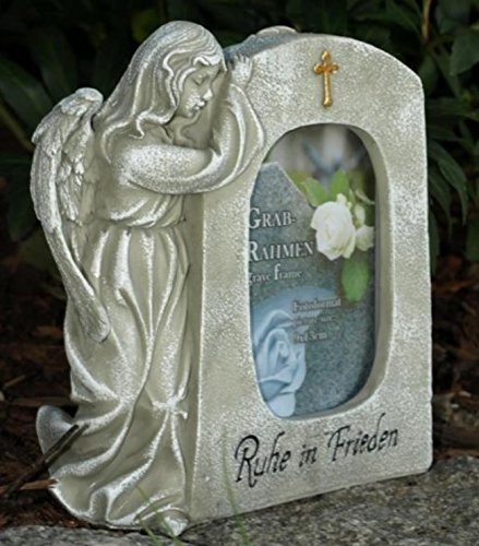 Grabschmuck Grabengel stehend an Deko Grabstein. Höhe 21cm - 2