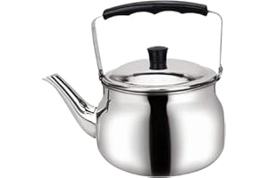 MNIXY Bollitore da tè per piano cottura in acciaio inox teiera fornello a induzione bollente, manico isolato con finitura a specchio (1,0 L)