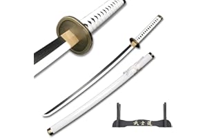 ARUAN Roronoa Zoro Anime Cosplay Swords Yubashiri/Kitetsu/Wado Ichimonji/Shusui/41-inch Wooden Sword Multiple Styles Available，with One Display Stand, Wado Ichimonji C
