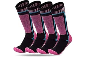 AMRTA Chaussettes De Ski Femme Homme Enfant Hiver Hautes Performances Snowboard Thermiques Unisex Value 2 Pair, Chaussette De Sport pour Randonnée Trekking Camping Cyclisme
