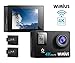 Produktbild WiMiUS Actioncam 4k Kamera Action Dual Bildschirm 2 Akkus HD Action Cam Wifi 16MP Actionkamera 40M Wasserdichte Helmkamera mit Ersatzakku Ladegerät und Beutel(Q4 Schwarz)