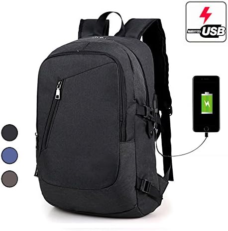 Business Laptop Backpack with USB Charging Port Travel Shoulder Bag Fits 16 inch Lightweight laptop and Notebook Waterproof Men&Women School Rucksack Knapsack Daypack College Bookbag