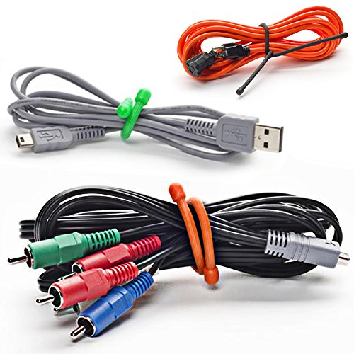 24 Stück Twist Krawatten, SENHAI 18 „12“ 3 „& 6“ Silikon Kabelbinder Wiederverwendbare Gummibänder Halter für Cord Management Cording Hanging – Schwarz, Grün, Orange, Rot - 7
