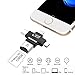Produktbild Jing Micro SD & TF-Kartenleser, 4 in 1-Speicherkartenleser, Externe Speicher Micro SD-Karten-Adapter mit USB 3.0 / Typ-C-Micro-USB-Flash-Laufwerk TF-Kartenleser für iPhone, iPad, Typ-C, Android Phones (Schwarz)