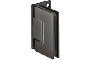 Gedotec Bad-Türscharnier für Glastüren und Duschen Duschtürband schwarz Glastürbeschlag Messing - DT800 | Duschkabinen-Scharnier für Wand zu Glas Verbindung | 1 Stück - Glastürband graphit-schwarz