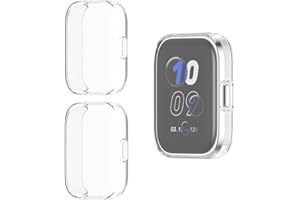 HOMTERN Confezione da 3 custodie compatibili con Amazfit Bip 5 Unity, in TPU flessibile, copertura completa, antiurto, antigraffio, confezione da 3 custodie trasparenti