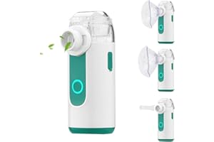 HITHINKMED Inhalateur pour adultes et enfants, inhalateur portable en maille avec masque et embout, nébuliseur très silencieux avec embout et masque