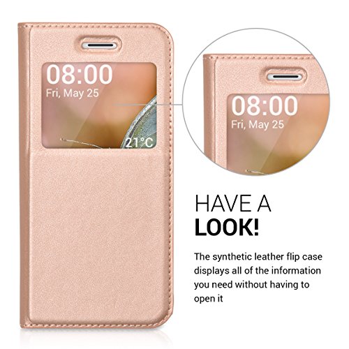 kwmobile Funda para Apple iPhone 7 8 - Carcasa de Cuero sint tico con Ventana - Case Protector en Oro Rosa reviews kwmobile Funda para Apple iPhone 7 8 - Carcasa de Cuero sint tico con Ventana - Case Protector en Oro Rosa