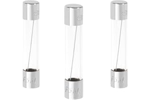 Debflex 715946 - Confezione da 3 fusibili in vetro Fusion Rapido, 6 x 32, 5 A, 250 V