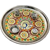 Crafts™ Stainless Steel Meenakri Simple, Attractive Pooja Thali for Every Occasion/Festival …