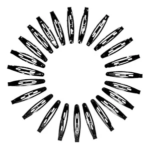 HP HIGH PROFILE Tic Tac Hair Clips Made as Korea_Korean and Hair Accessories for Women and Girls-24Pcs - Black Glossy and Matte