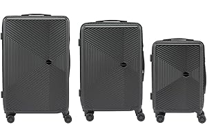 Convector Set 3 Trolley Da Viaggio, Valigie Rigide in Tre Dimensioni Con Ruote Girevoli a 360°, Lucchetto TSA e Struttura in ABS Doppio Strato, Antigraffio e Antiurto