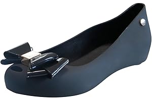 IVACHY Womens Jelly Ballet Shoes, Bow Details Slip-On Flats, Comfy Ladies Casual Wear Every-Day Closed Toe Ballerina Pumps