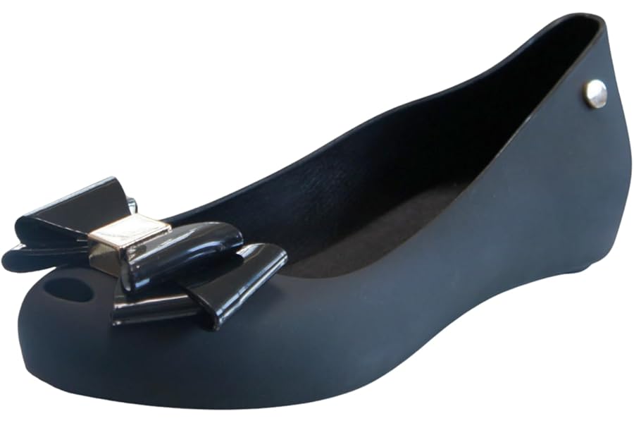 IVACHY Womens Jelly Ballet Shoes, Bow Details Slip-On Flats, Comfy Ladies Casual Wear Every-Day Closed Toe Ballerina Pumps