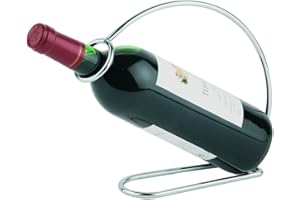 APS Wine bottle holder, metal bottle holder, wine bottle holder, chrome-plated, 6 x 23 cm, 20 cm height