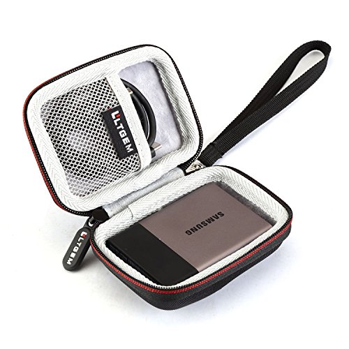 LTGEM EVA Harte Fall Schützender Tragender Tasche Abdeckung für Samsung T3 Portable 250GB 500GB 1TB 2TB SSD USB 3.0 Extern Solid State Fahren Stoßfest Lagerung Reisen Tasche-Schwarz