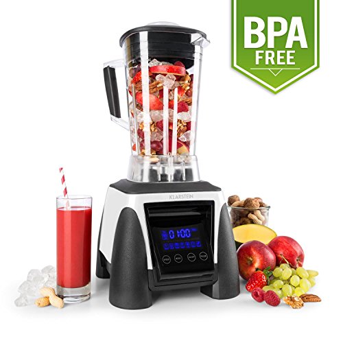 Klarstein • Herakles-8G-W • Standmixer • Power-Blender • Hochleistungsmixer • Smoothie Maker • 1800 Watt • BPA-frei • 38.000 Umdrehungen pro Minute • 2 Liter Volumen • 6 Edelstahlklingen • 7 Programme • LCD-Display • Zerkleinerer • Icecrusher • weiß