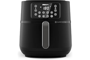 Philips Serie 5000 Airfryer XXL Connessa – 16 Funzioni di Cottura, Fino al 90% di Grassi in Meno, Compatibile con App e Alexa, Capacità 7.2L, Facile da Pulire, Ricette Salutari (HD9285/90)