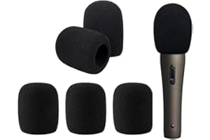 Changyeah 6 pezzi per microfono, protezione antipop, per microfono, protezione anti-sputo, parabrezza, per performance e riunioni, colore nero