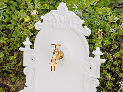 Waschbecken Wandbrunnen Wein Garten Alu weiss antik Stil Brunnen Waschplatz Bad - 6