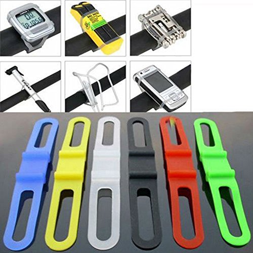 SODIAL(R) 2pcs Ciclismo para bicicleta de silicona elastica correa de caucho vendaje corbata Linterna Titular
