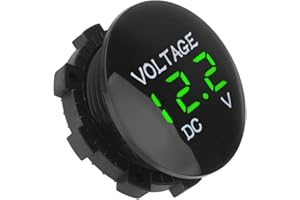 NOPNOG Mini Voltmètre Numérique de Tension Testeur de Tension Étanche pour Voiture Moto Bateau DC 12V-24V (Vert)