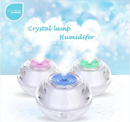 Tresuretrade Recommend Series USB Crystal Lamp Humidifier Romantic LED Night Light Ultrasonic Diffuser Whisper-quiet Operation Auto Safety Shut-off Variously Used for Living, Bed and Office Room, Beauty salon, Spa, Yoga Room and Gifts.(Blue)