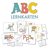 ABC-Lernkarten der Tiere, Bildkarten, Wortkarten, Flash Cards mit Groß- und Kleinbuchstaben | Lesen lernen mit Tieren für Kinder im Kindergarten und ... cm), 26-teilig | Stay Inspired! by Lisa Wirth by