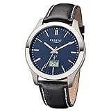 Regent Herren-Armbanduhr Elegant Analog Leder-Armband schwarz Funk-Uhr URFR223