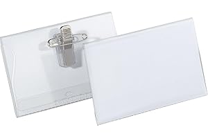 ‎DURABLE Durable Namensschild Kombiklemme (40 x 75 mm) Packung à 50 Stück, transparent, 815719