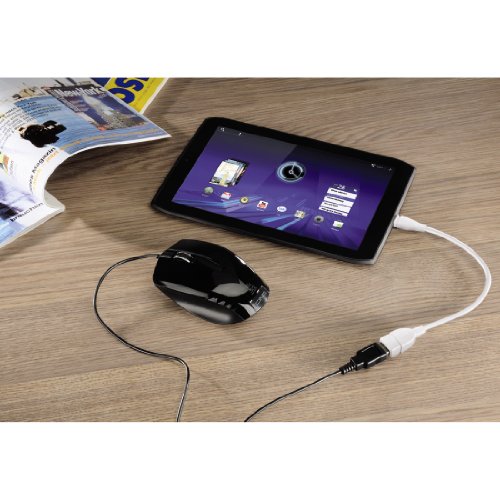 Hama OTG USB Adapter-Kabel (microUSB-Stecker auf USB-Buchse) für Smartphones und Tablets, vergoldet, 0,15 m, weiß - 3