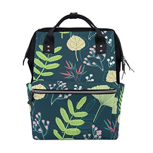 Preisvergleich Produktbild BENNIGIRY Multifunktions-Windeltasche mit bunten Blättern