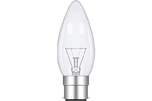 B4U Pack of 10 B22 Light Bulbs, Dimmable Bayonet Candle Bulbs 60Watt, Warm White 2700K, 600lm