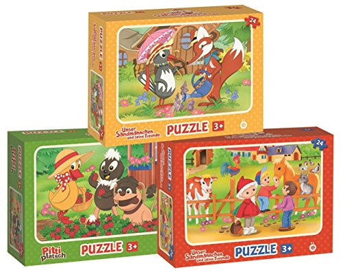Preisvergleich Produktbild 3er-Set Puzzle Unser Sandmänn je 25 Teile
