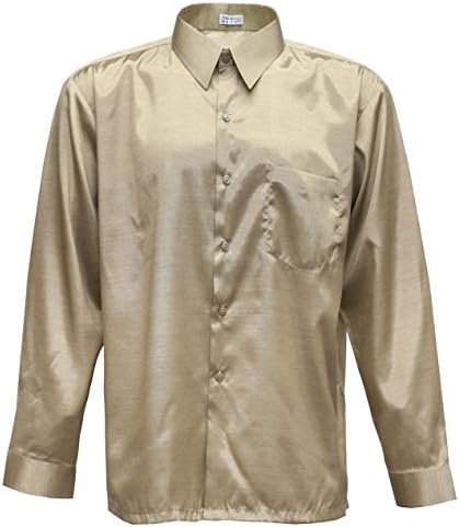 Men's Shirt Long Sleeve Thai Silk Gold (XXL)