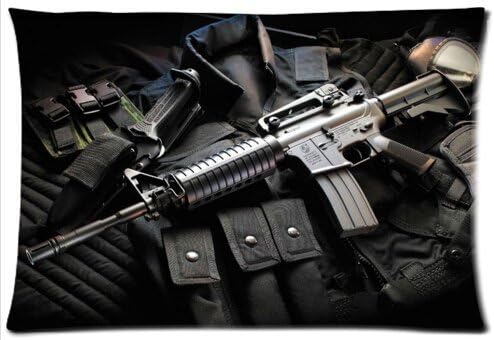 Funny gun Pillowcase - Pillowcase with Zipper, Pillow Protector, Best Pillow Cover - Standard Size 20x30 inches, Twin-sides Print
