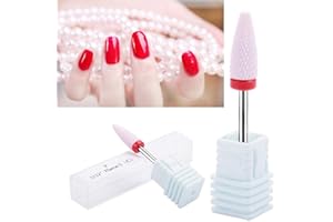 SALMUE Professional nail grinding head for nails, 5 types of ceramic cylinder shape grinding tip nails drill nail art drill polishing head nail drill machine(21ST)