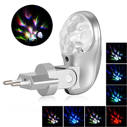 Emotionlite LED Nachtlicht mit Dämmerungssensor Mehrfarbig Projektor Plug in Kinder Nachtlicht Sehr gut für Kinderschlafzimmer Badezimmer Flur Treppenaufgang Korridor Schrank oder ein dunkles Zimmer