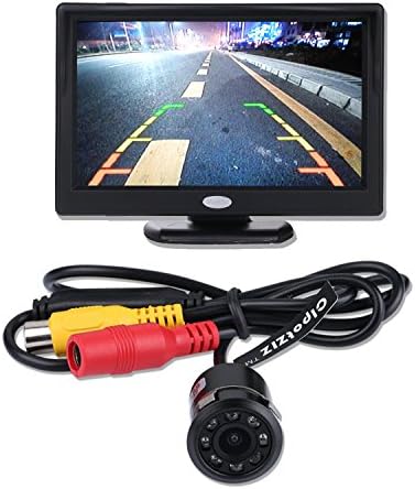 Backup Camera and Monitor Kit for Car, CIpotZIZ 5" inch High Definition HD 800(RGB)x480 TFT LCD Monitor +Universal Weatherproof HD 8 LED IR Night Vision Car Rearview Backup Reverse Camera (Black)