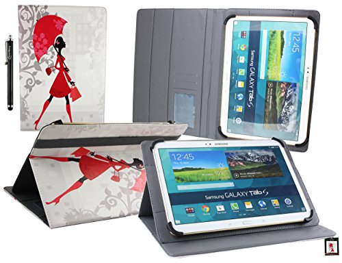 Emartbuy® Vodafone Tab Prime 7 4G 10.1 Zoll Tablet PC Universalbereich ( 10 - 11 Zoll ) Elegante Dame Multi Angle Exekutiv Folio Mappen Kasten Abdeckung mit Kartensteckplätze + Eingabestift