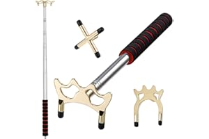 Swetup Cue Stick Bridge, Snooker Rest Stick Snooker Table Rest Retractable Pool Rest Stick Spider Non-Slip Cue Pool with 3 Brass Bridge Head Snooker Accessories for Snooker Game Competition Table