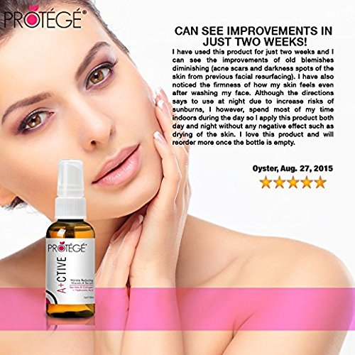 Anti-Falten Retinol Serum – ACTIVE – Beste Öl-freie Feuchtigkeitspflege & Falten Entferner + Bei Erholung von Mikrodermabrasion, Derma Roller und Laser Gesichts-Haarentfernung + Astaxanthin + Kollagen (30ml) - 3