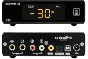 AOSHIDA Topping E50 ES9068AS MQA DAC, XMOS XU216 DSD512 PCM768kHz USB DAC, Ingressi USB/COAX/OPT Uscite RCA/TRS, Convertitori Digitale-Analogico Home Desktop HIFI Audio DAC (Nero)