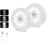 Akynite Hareket Sens&ouml;r&uuml; Gece Lambası USB Şarj Edilebilir, Soğuk Beyaz ve Kısılabilir, 10 LED, Manyetik Gece Lambası, Dolap Me