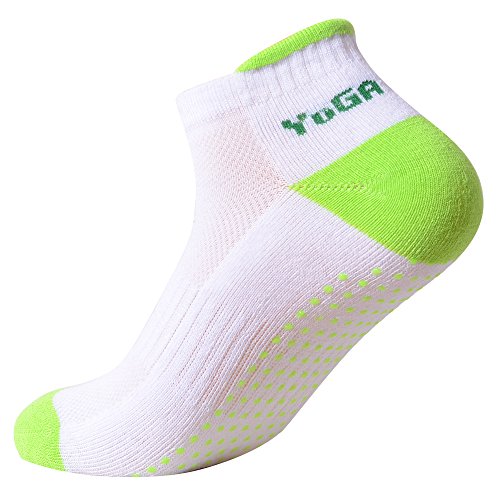4 Paar rutschfeste Skid Yoga Pilates Socken mit Grips Baumwolle für Frauen (Set1) - 4