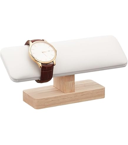 Supporto Per Bracciali E Orologi 3 Livelli – Velluto Beige Con Coperchi In Metallo Dorato - 2
