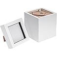 Nicola Spring 3D Shadow Box Photo Frames - 4 x 4 (10 x 10cm) - Pack of 5 - White 3D Photo Frame Picture Frame Box Small Square Display Case for Crafts, Keepsakes, Wedding, Graduation