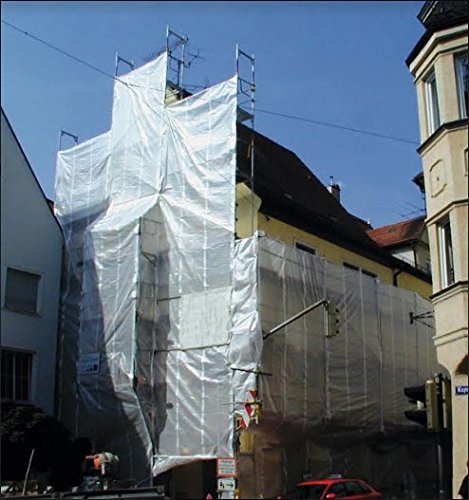 Preisvergleich Produktbild Gerüstschutzplane - Gerüstschutzfolie 3,20 x 20 m transparent 160g / m² Lichtdurchlässigkeit mind. 70%