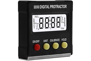 Maizoon Mini goniometro digitale a 360 gradi,Inclinometro elettronico,Misuratore di angolo della scatola conica,Strumenti di misurazione della base magnetica verticale,NE02